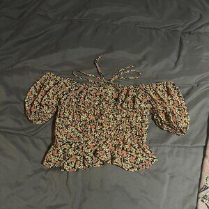 Floral Off the Shoulder Crop Top